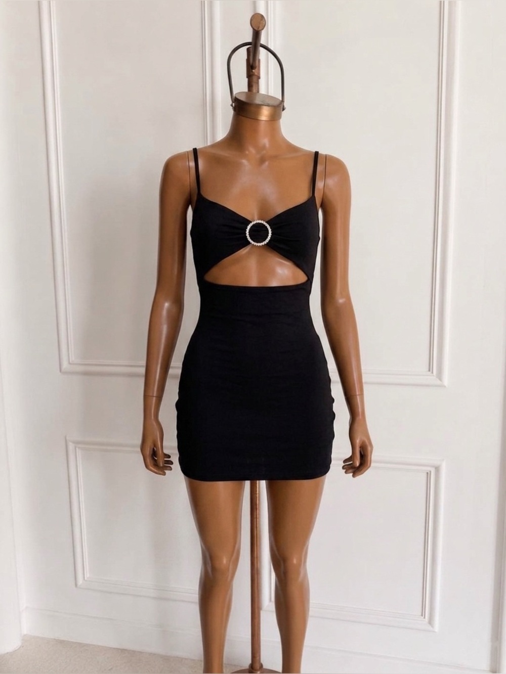 Motel Rocks Cutout Mini Dress with Rhinestone Ring-Like New